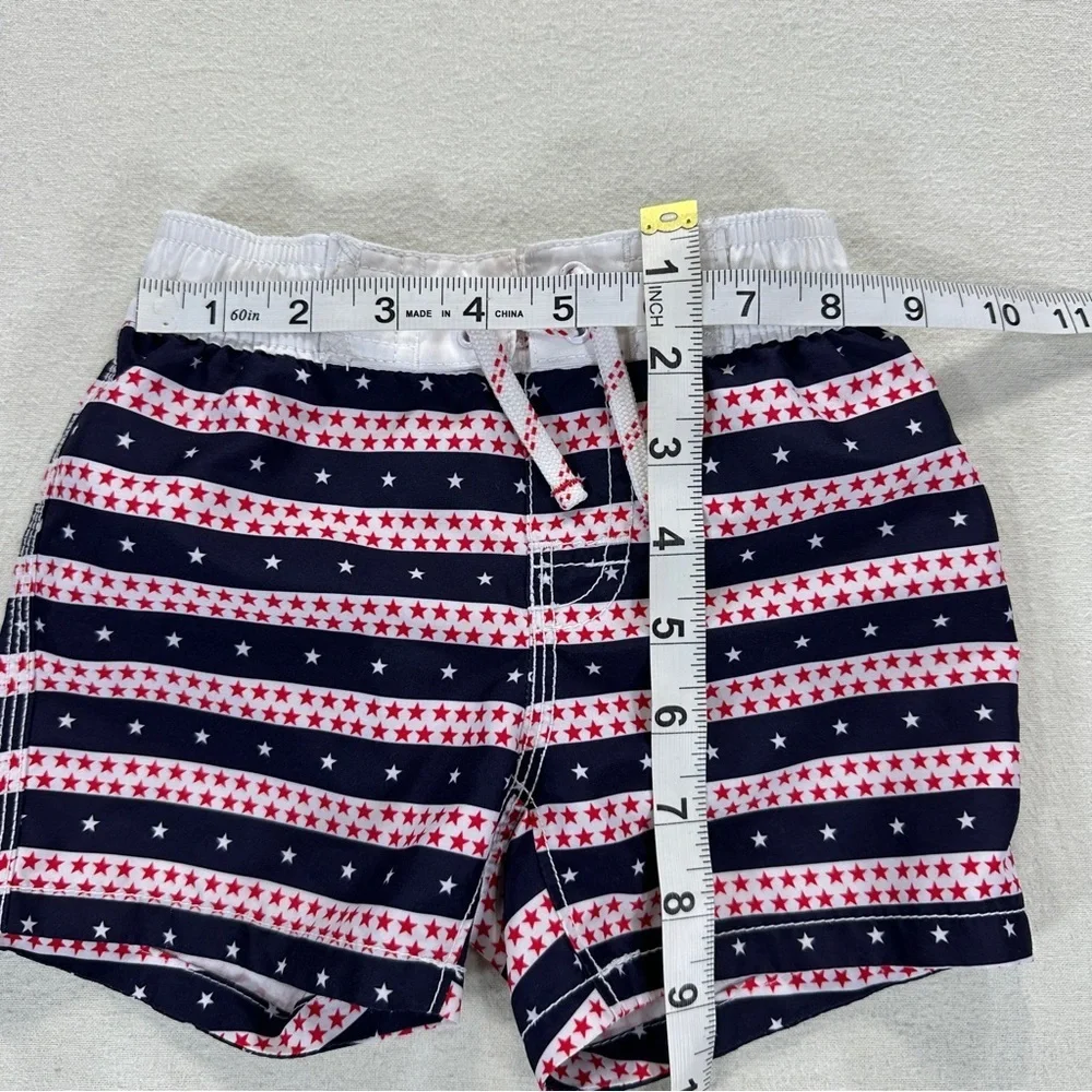 GAP Kids Red White Blue Star Swim Trunk Shorts Sz 18-24M Memorial Fourth of July